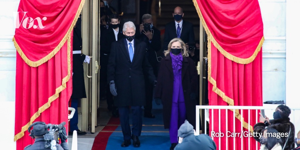 In a symbolic gesture, Kamala Harris, Michelle Obama, and Hillary Clinton all featured purple in their outfits on #InaugurationDay. 

Traditionally thought of as the color of bipartisanship, purple sends a message of unity during this historic presidential transition of power.