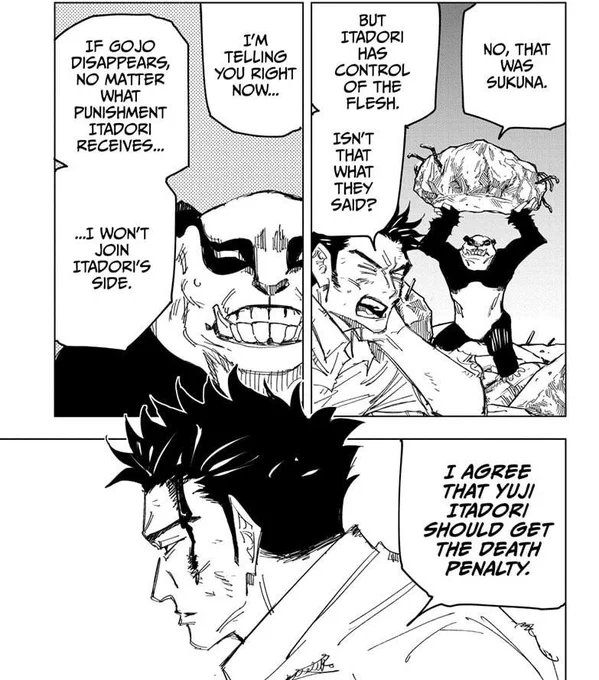 » out of three id say megumi was the least affected and that's only thanks to toji letting him go + sukuna saving his ass, but once he wakes up he'll have a lot to take in. for starters, in some people's eyes yuji is now being considered a murderer worthy of the death penalty » 