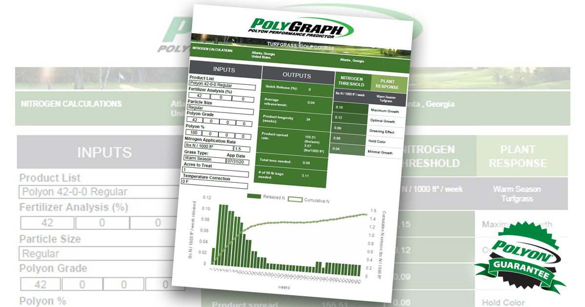 Spring’s right around the corner…Have you planned out your fertilizer program yet? If not, our POLYGRAPH® calculator can help. Ask your rep about how it can map out your specific POLYON® requirements based on your property's unique needs. polyon.com