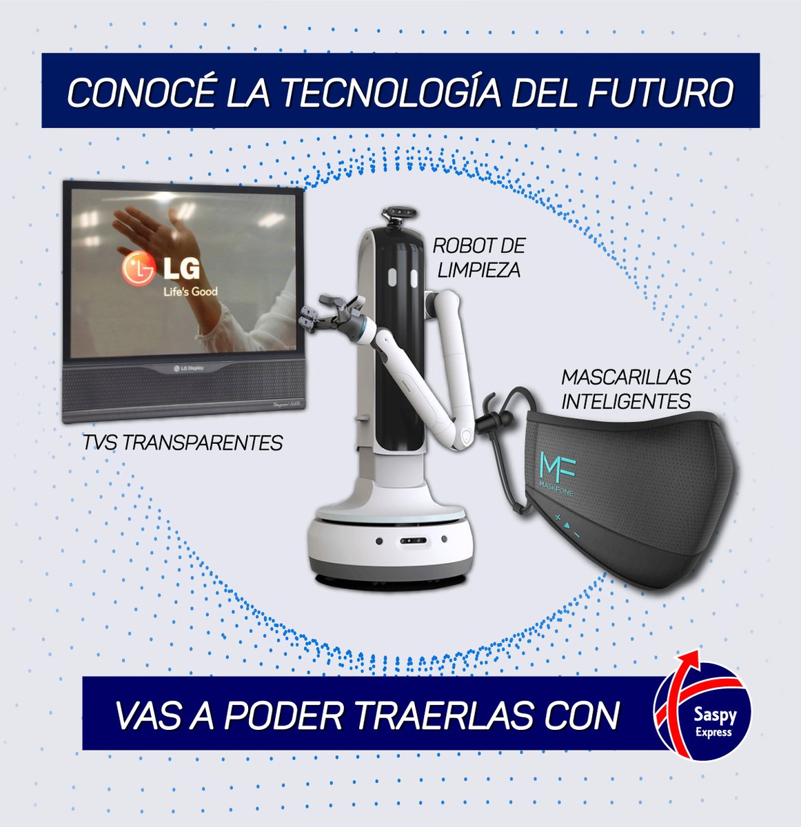 SaspyExpress's tweet photo. ¡Enterate de lo que se viene, el mundo avanza posterior a la pandemia y nuevos artículos electrónicos se inventan para darnos mayor comodidad y ventajas! ¡Estos y miles de productos podes traerlos a Paraguay a través de Saspy!

Conocé más en: https://t.co/XjI1htD5fr https://t.co/ofvudDccai