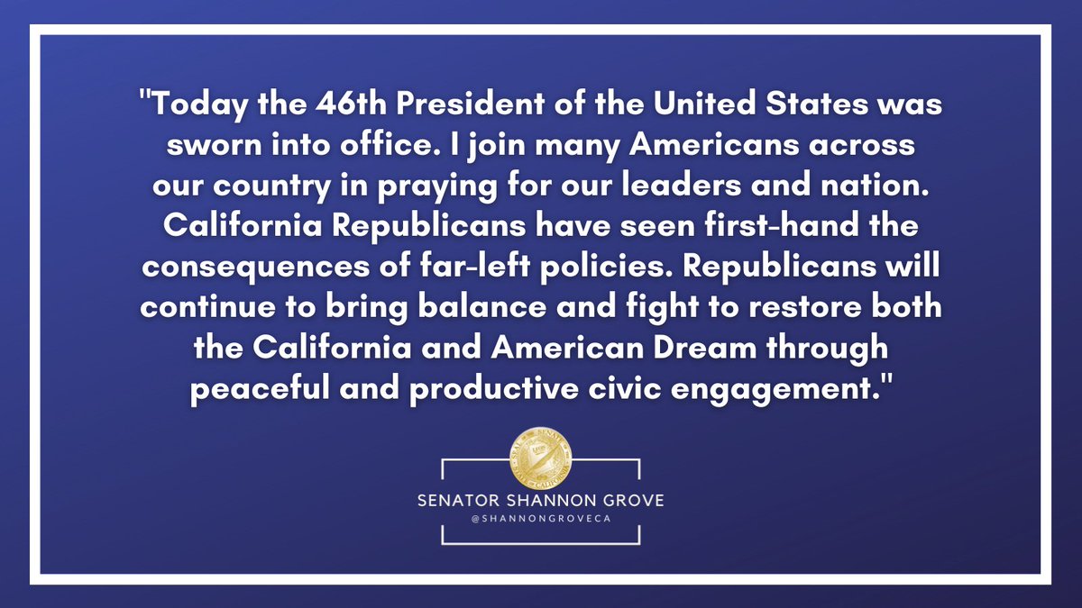 Today the 46th President of the United States was sworn into office. My statement below ⤵️