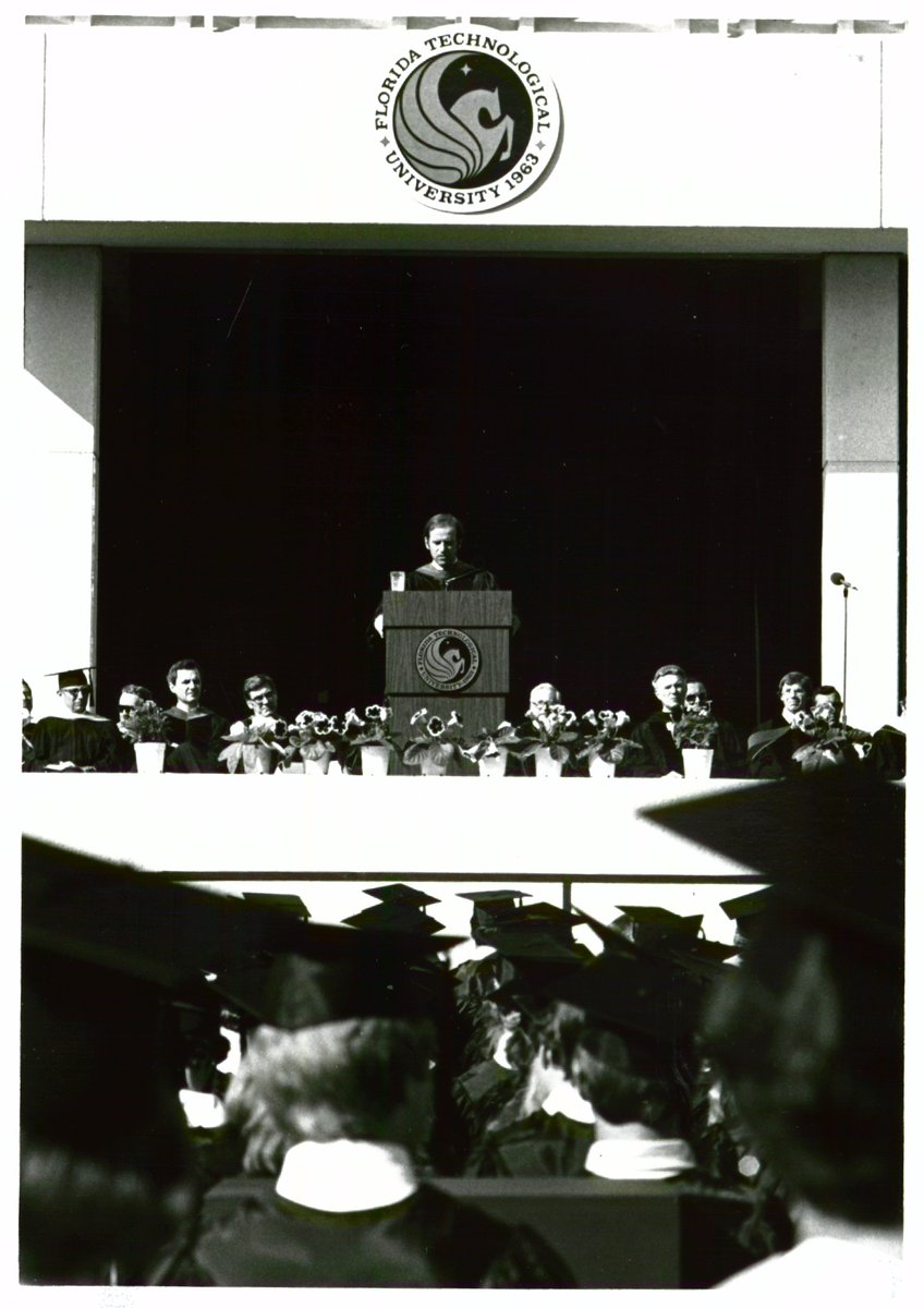 UCF's tweet photo. ⏮ to 1978 with us when the now president of the United States was the commencement speaker to the graduating class 🎓 #InaugurationDay https://t.co/mFEn2jQELy