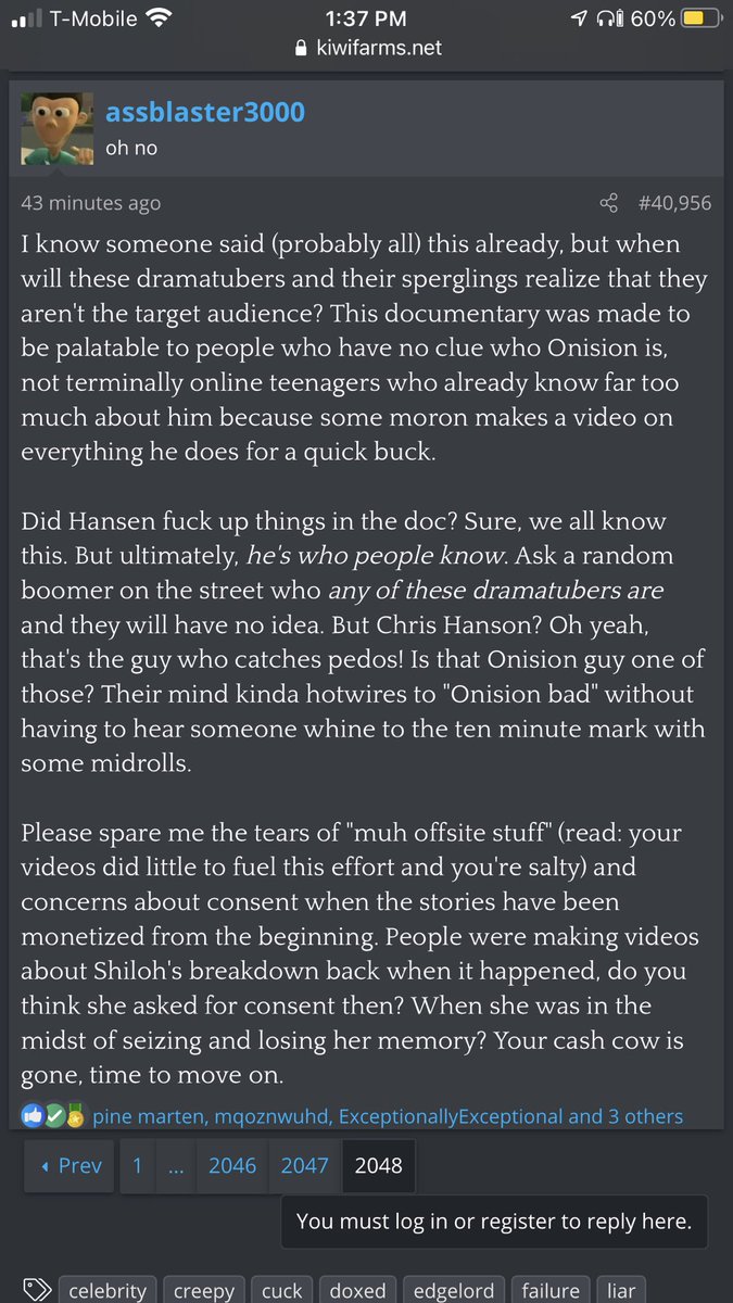 mewniumz's tweet photo. I still see people who are upset that “it only contained things we already knew!!!1”

Yeah, well no shit. 𝘔𝘢𝘺𝘣𝘦 because it’s for the people outside the YouTube bubble who aren’t familiar with the shrieking Gargoyle man. Not us Internet hobbits who already know way too much. https://t.co/Oh8UPejlWl