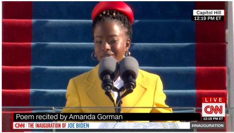 meiluz's tweet photo. Applauding for Amanda Gorman. #BidenHarrisInauguration https://t.co/JRzph5gU2V