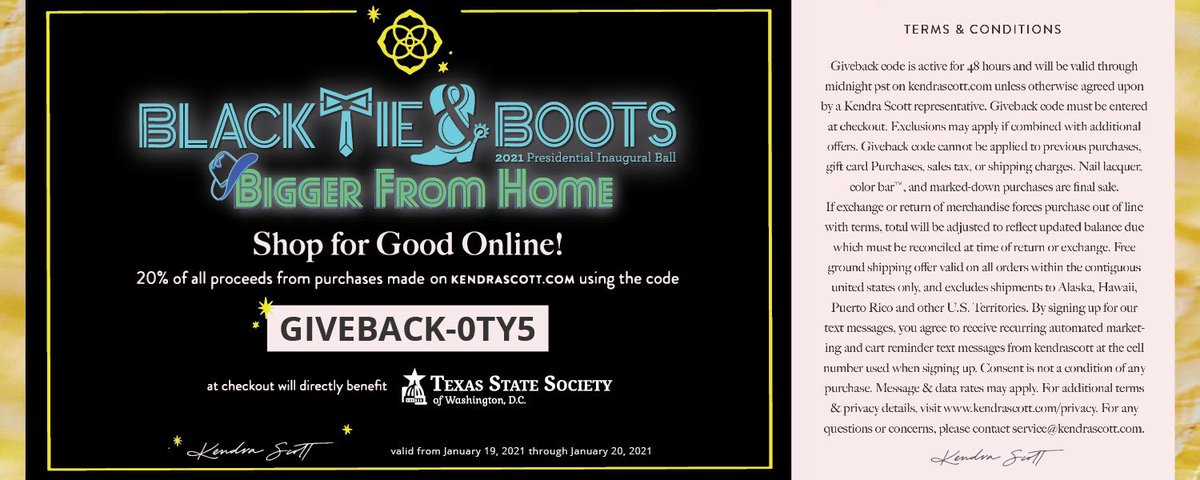 Our Silent Auction may be over, but Kendra Scott is having a great event the rest of the day -- any purchases made using their code, will go to Texas State Society! Check it out kendrascott.com
