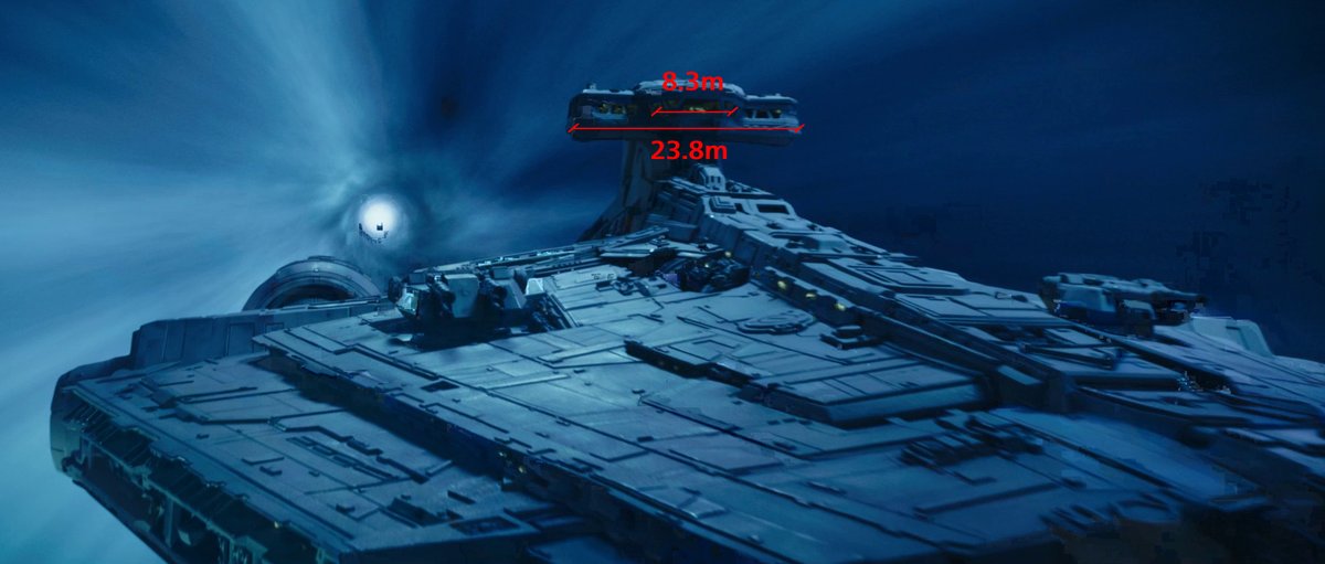 So, when the ship appeared in the Mandalorian, they used the official size of 325m, but this time they made the ship fit that size. Now it can hold a TIE (and a hangar) between it's prongs, the bridge is bigger... They added more engines and more detail everywhere.