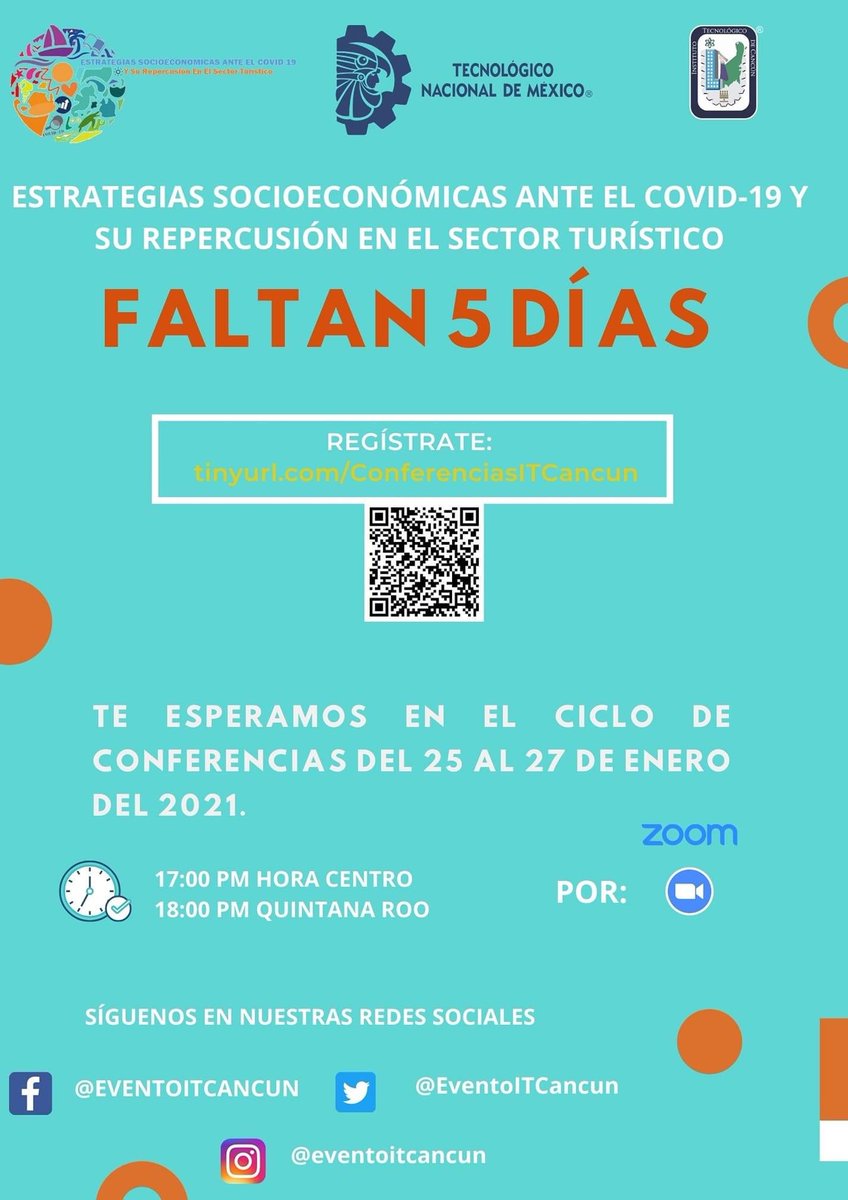 🔴Faltan 5 Días Si No Te Has Registrado Aún Estás A Tiempo !!!
☑️YA TE REGISTRASTE? No pierdas la oportunidad de aprender de expertos en #Turismo del #CaribeMexicano!
Cupo Limitado! Regístrate gratis en tinyurl.com/ConferenciasIT… 👈🏻 <a href="/omaralpuche/">omar alpuche leal</a> <a href="/Ag15Pablo/">PabloAguilar</a>