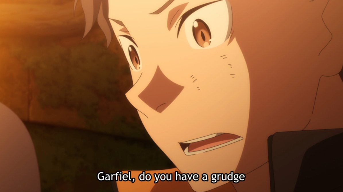 Garfiel's previously hinted at abandonment issues, which form the core of his weakness & fear, are finally lampshaded.He's trying to find meaning in his abandonment by his own mother. The justification that's easiest to accept for him is that she never- https://twitter.com/Jaereku/status/1296534562965803013?s=20