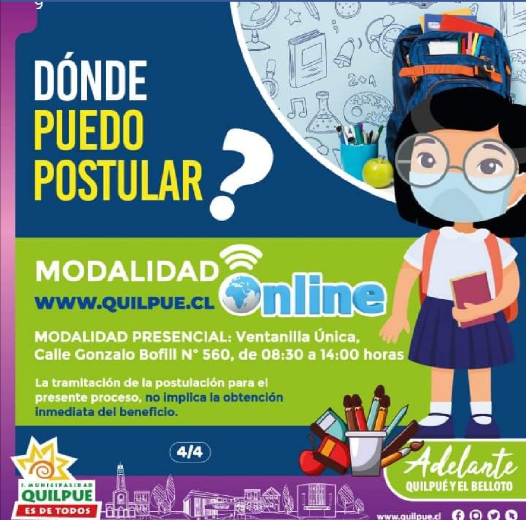 DuranColegio's tweet photo. Información importante para nuestros Apoderados con respecto al Programa Ayuda Escolar que ofrece nuestra Municipalidad.
Solicitar certificado de matrícula a:
fernandoduranvillarrealcolegio@gmail.com https://t.co/v6Np0iLzRp
