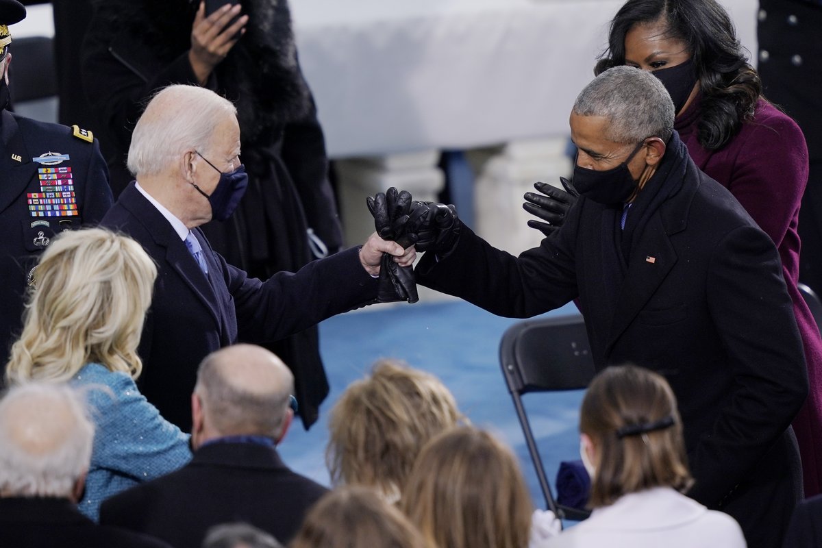 enews's tweet photo. With liberty and fist bumps for all. #InaugurationDay https://t.co/kPrgUoGY2Q