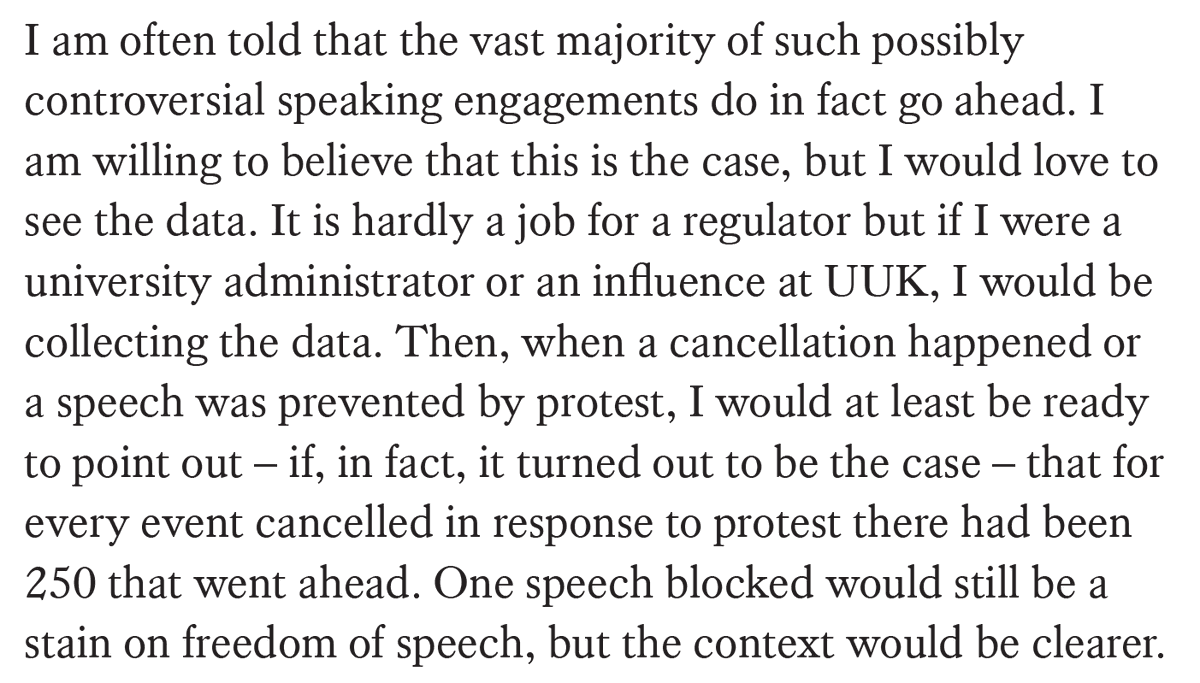 I'm still reeling about this though. The fact that OfS actually collects these stats isn't some bit of wonkery detail. It's fundamental to the regulator's role in relation to the Prevent duty.