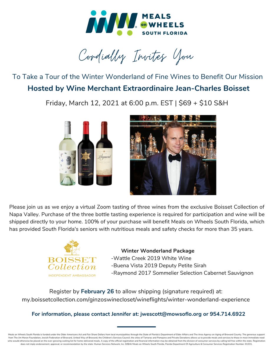 MOWSOFLO's tweet photo. This March, join us as we enjoy a virtual Zoom tasting of three wines from the exclusive #BoissetCollection of Napa Valley. 🍇 Please view the flyer for complete details and you may purchase the #wine selection here: https://t.co/wrokZDWlGW https://t.co/hHaaDrG2Ny