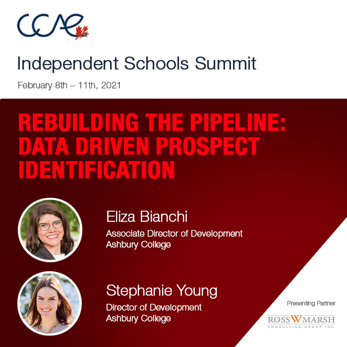The #IndependentSchool Summit is coming this Feb 8-11! Enjoy keynotes, school tours &amp; amazing sessions like this one feat. <a href="/Eliza_Bianchi/">Eliza Bianchi</a> &amp; Stephanie Young of <a href="/ashburycollege/">Ashbury College</a> on "Rebuilding the pipeline: data driven prospect identification" 
ccaecanada.org/en/summits/ind…
<a href="/RossMarsh/">Ross W. Marsh</a>
