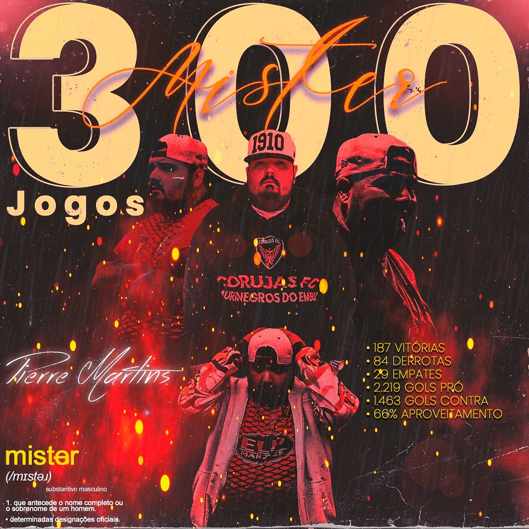 CorujasEmbu's tweet photo. TREZENTOS. 🦉
.
Parabéns @pierrepolizel , pela marca de 300 jogos no comando do Aurinegros. Ao todo, foram 187 vitórias, 84 derrotas, 29 empates, 2.219 gols a favor, 1.463 gols sofridos e 65% de aproveitamento.
Que possamos juntos, ter cada vez mais conquistas Mister. https://t.co/1d5TrwFqY1