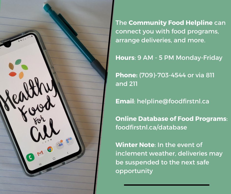 Our community food helpline service will continue to operate during the coming storm, but delivery services may not be available. Here's some info on how to access food through the Helpline and database, and there is mutual aid being organized through neighbouring.org.