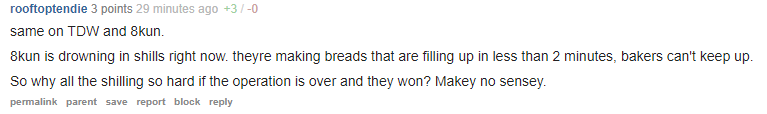 "Why are people spending so much time making fun of us for believing this if we're wrong? Checkmate!"Honest to god, these people are a bad bottle of tequila away from declaring that Q drops have to be measured in dog years.