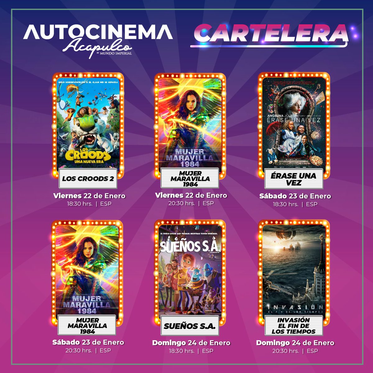 NineAcapulco's tweet photo. ¡Cómo cada semana está es la cartelera para que no te pierdas tu película favorita! https://t.co/oQYcJykws2