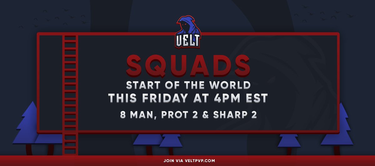 VeltPvP's tweet image. Velt Squads 💜

• Squads is releasing this Friday @ 4PM EST

Map Info:
• 8 Man Factions
• Prot 2 &amp;amp; Sharp 2
• 1 Hour Starting Timer

More info:
veltpvp.com/thread/2512/Sq…

We're giving away:

🎁 2x Reaper Ranks
💫 1x Lunar Cloak

❤️, 🔄 and join telegram.me/VeltUpdates to enter!