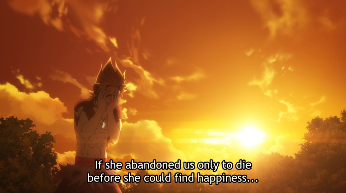 Garfiel's previously hinted at abandonment issues, which form the core of his weakness & fear, are finally lampshaded.He's trying to find meaning in his abandonment by his own mother. The justification that's easiest to accept for him is that she never- https://twitter.com/Jaereku/status/1296534562965803013?s=20