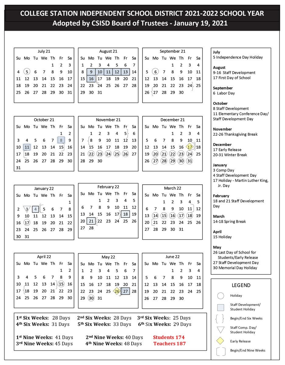College Station Isd Calendar 2022 2023 College Station Isd On Twitter: "The 2021-2022 School Calendar Is Now  Available. Download Here: Https://T.co/Rtpgitf4Rj Https://T.co/7Skbwpyhvc"  / Twitter