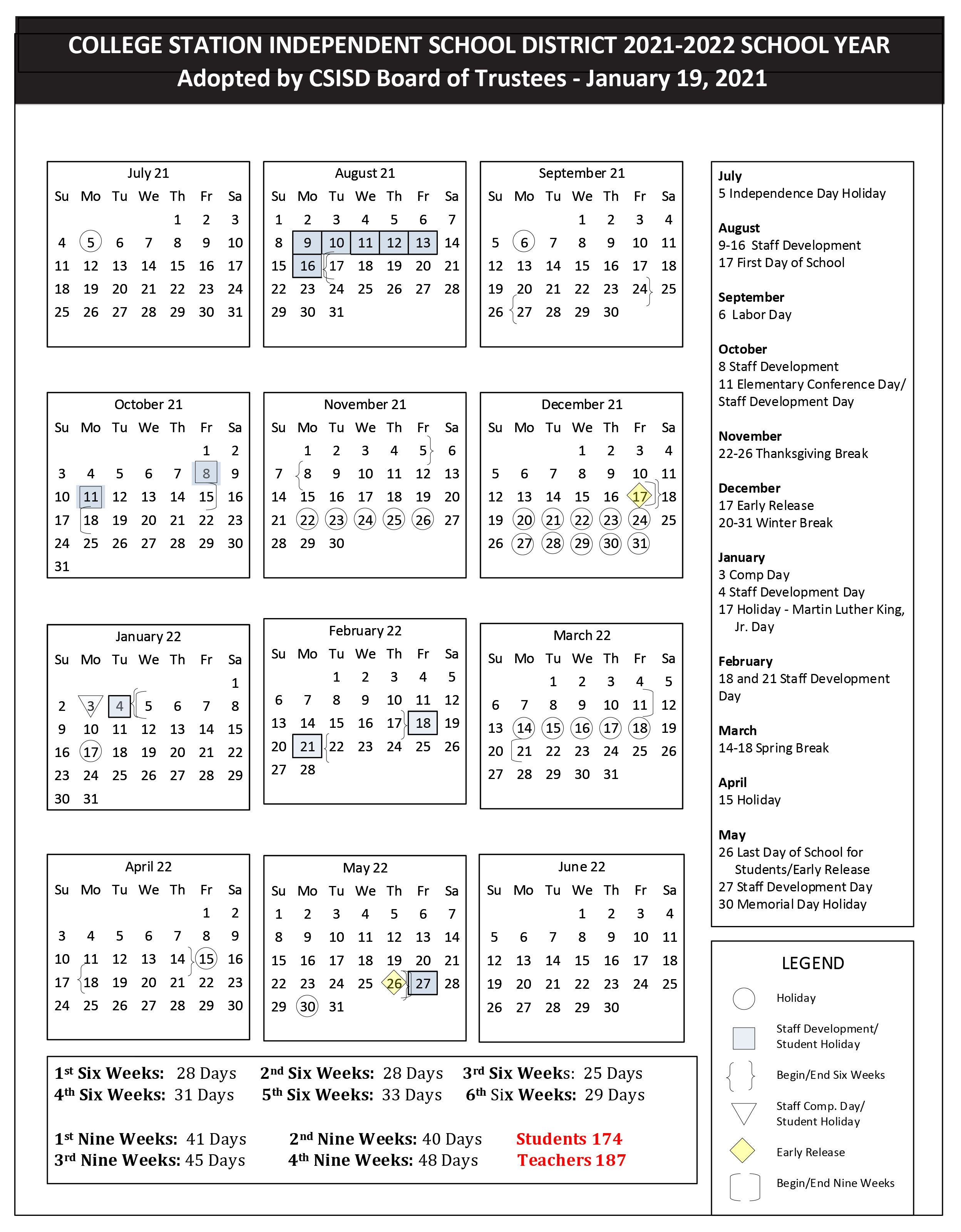 College Station Isd On Twitter: "The 2021-2022 School Calendar Is Now Available. Download Here: Https://T.co/Rtpgitf4Rj Https://T.co/7Skbwpyhvc" / Twitter