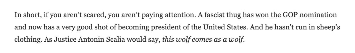 Second, I'm not sure if this counts as a mistake, but in 2016 I was seriously worried that Trump would succeed in coopting federal law enforcement to act out all of his authoritarian impulses. Below is from my post, "Imagining a Trump Justice Department."  https://www.washingtonpost.com/news/volokh-conspiracy/wp/2016/07/22/imagining-a-trump-justice-department/