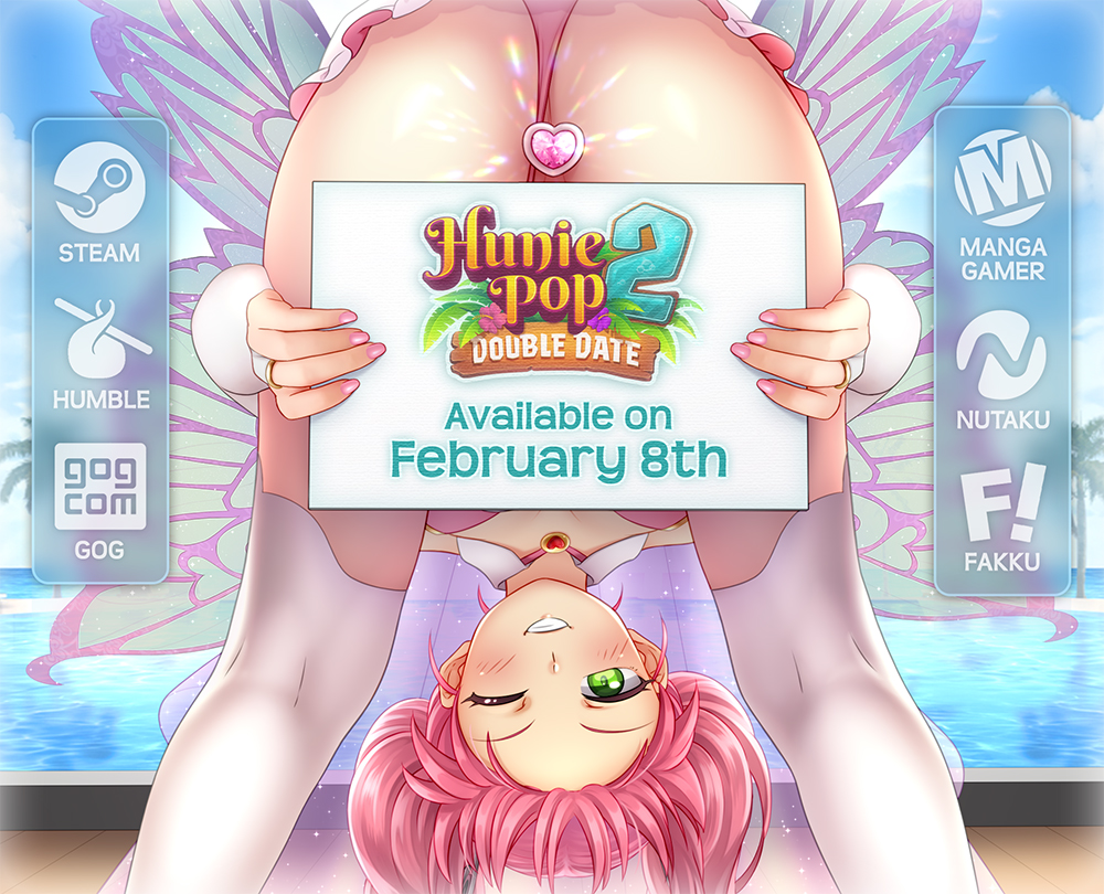 HuniePop 2: Double Date will be available on February 8th, 2021 for PC &amp; Mac on Steam, Humble, GOG, MangaGamer, Nutaku and Fakku!
