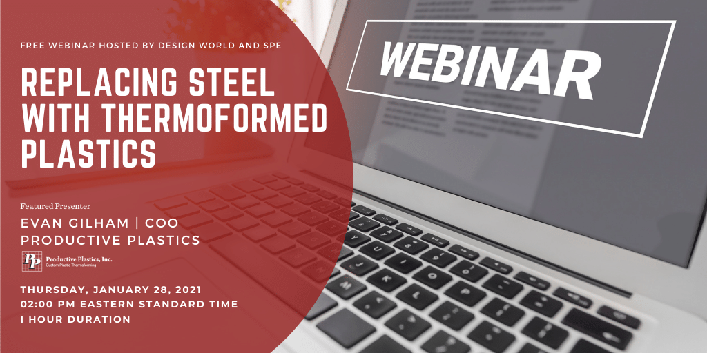 ProductiveCo's tweet photo. https://t.co/dYhIPIzpyT #WEBINAR: Replacing Steel with Thermoformed Plastics - Learn to identify when the benefits of thermoformed plastics outweigh fabricated steel, review case studies, and more https://t.co/YrGeU1pKYT