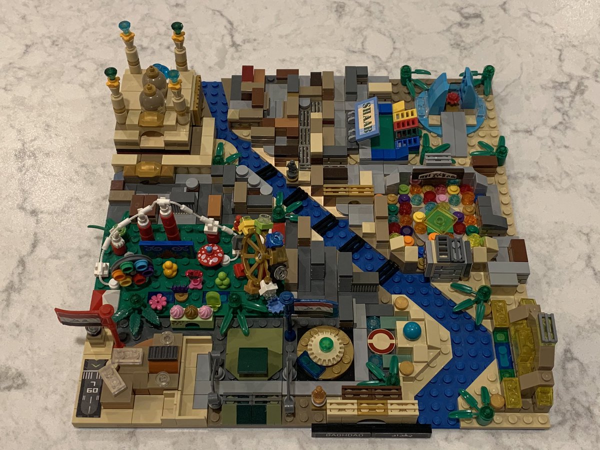 I was going to make a linear sample of Baghdad architecture, like the London and other Architecture sets, but it just felt better to make the city around the Tigris. It’s bigger than a typical set, but it felt more like Baghdad this way.