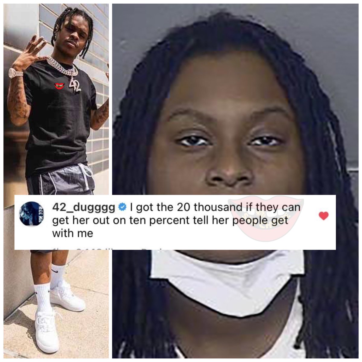 SaycheeseDGTL's tweet photo. Detroit rapper 42 Dugg is offering to pay for Kansas City woman $200K bond after she killed the person who murdered her own brother... &amp; then sent a text to her deceased brother. https://t.co/YEdPqPemfL