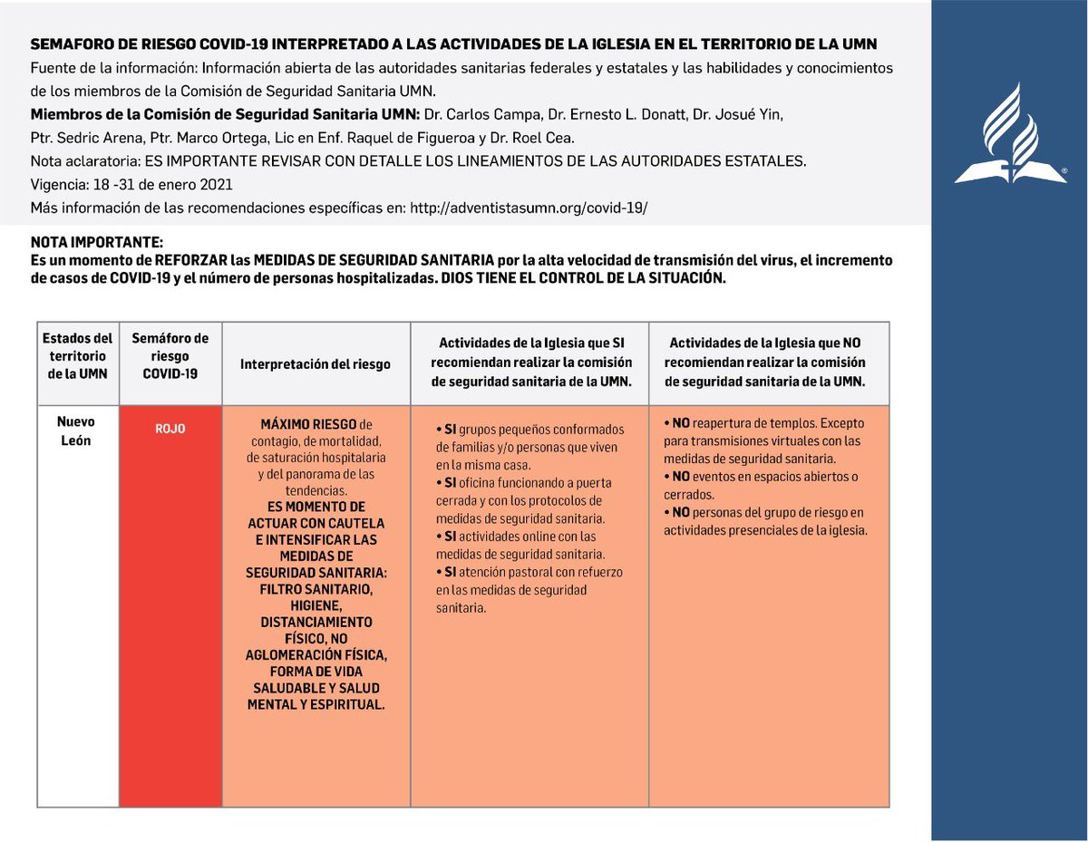 adventistasnemx's tweet photo. Recomendaciones para tomar en cuenta en el campo del Noreste. https://t.co/xliI1MQbEC