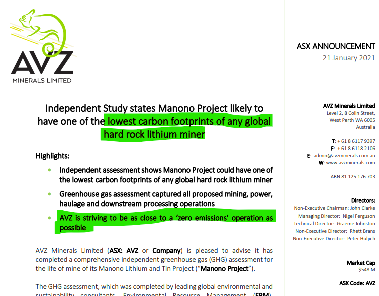 ozziesap's tweet photo. $AVZ $AVZ.AX now that is YUGE!!!
Biden as one of his first executive order signed the Carbon green deal and Elon Musk in his speeches always mentioned about green, clean, low carbon deposits in 2021 = 💰💰💰
Largest Lithium deposit in d world + lowest carbon emissions = YUGE🔥 https://t.co/nSG7vMNhDa