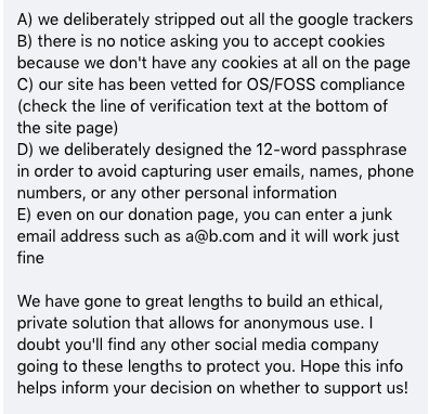 Suzi3D's tweet photo. Things you may not have noticed about https://t.co/3nppEyRZJh but will be of interest to anyone concerned about user privacy and wondering whether we live up to our promises:

#TalkLiberation https://t.co/72Enx4tXHu