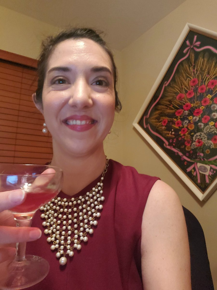 JennSpinosi's tweet photo. All dressed up to hang out in my office and celebrate with @ce4biden *cheers* #CleanEnergyRunway #cleanenergyforbiden #Inauguration2021 https://t.co/mHzsnmQxXp