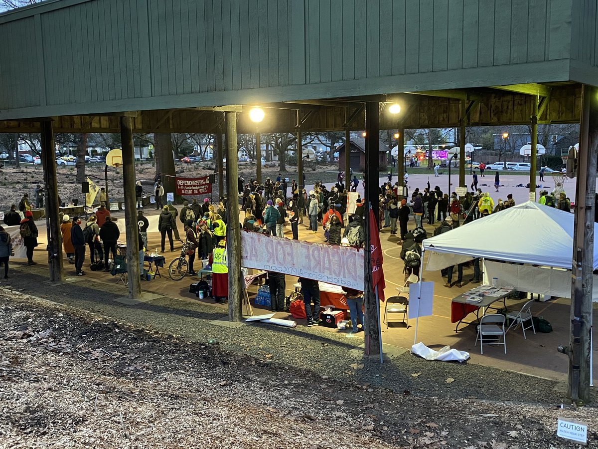 Decent crowd at Irving. “This speech is about white supremacy and how it must be stopped.”