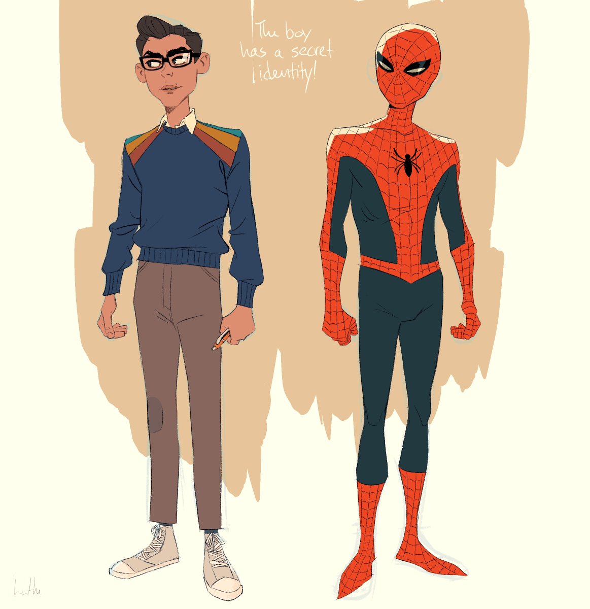 Sort of a stylized 1960s/1970s vibe. Peter is a poor high school immigrant kid who lives with his aunt.