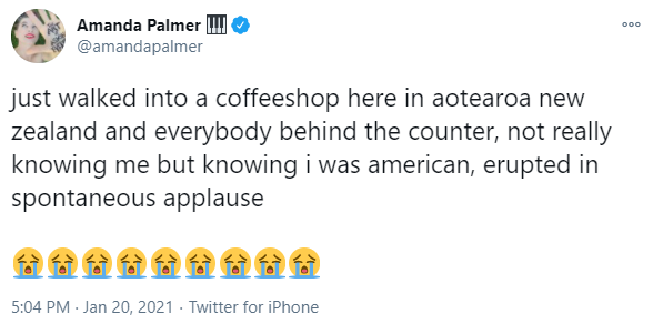 While I do not appreciate Amanda Palmer tweets being dropped off in my mentions, I know there's probably worse shit than this so thanks for going easy with the Did Not Happen tweet
