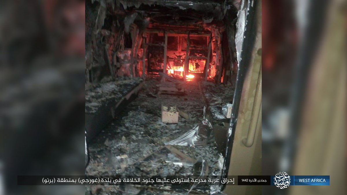 war_noir's tweet photo. #Nigeria: #ISWAP captured/destroyed 3 Isotrex Phantom 2 APCs of Nigerian Army along with ammos (mostly 7.62x54mm API rounds)/ammo box for PK/M pattern GPMGs and at least two mags for 7.62x39mm AK platform in #Borno (between the towns #Gorji and #Kava). https://t.co/uwlKCiZQJk