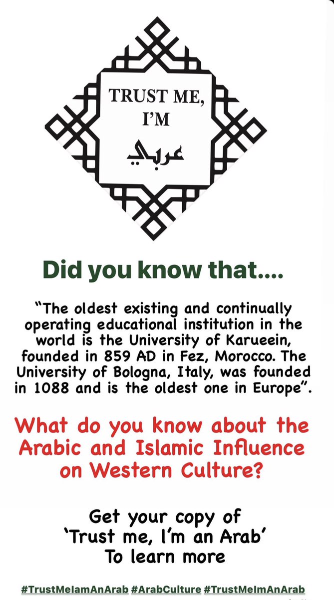 Get your copy of ‘ Trust me, I’m an Arab’ to learn more about the Arab Culture <a href="/Omarrbdour/">Omar Bdour</a> 

amazon.co.uk/Trust-Im-Arab-…

#TrustMeIamAnArab #ArabCulture #TrustMeImAnArab
#LondonArabia #Arab #BusinessBook 
#Culturalawareness  #CulturalIntelligence