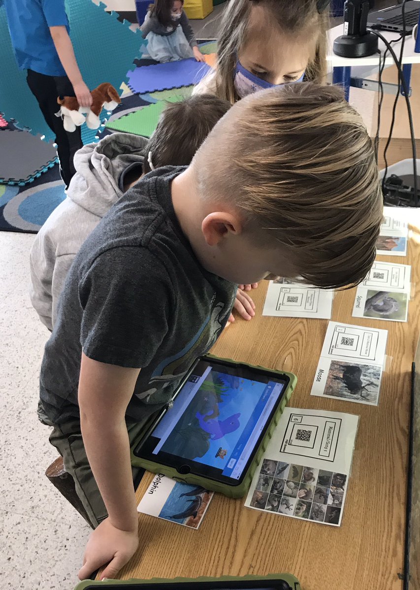 CCLSBerner's tweet photo. Technology used in our animals unit. We scanned QR codes for safe kids learning videos about the specific animal groups. Also, using Clevertouch to order our birds on the wire in numerical order. @CCLSChargers https://t.co/Z6UJF0NEA7