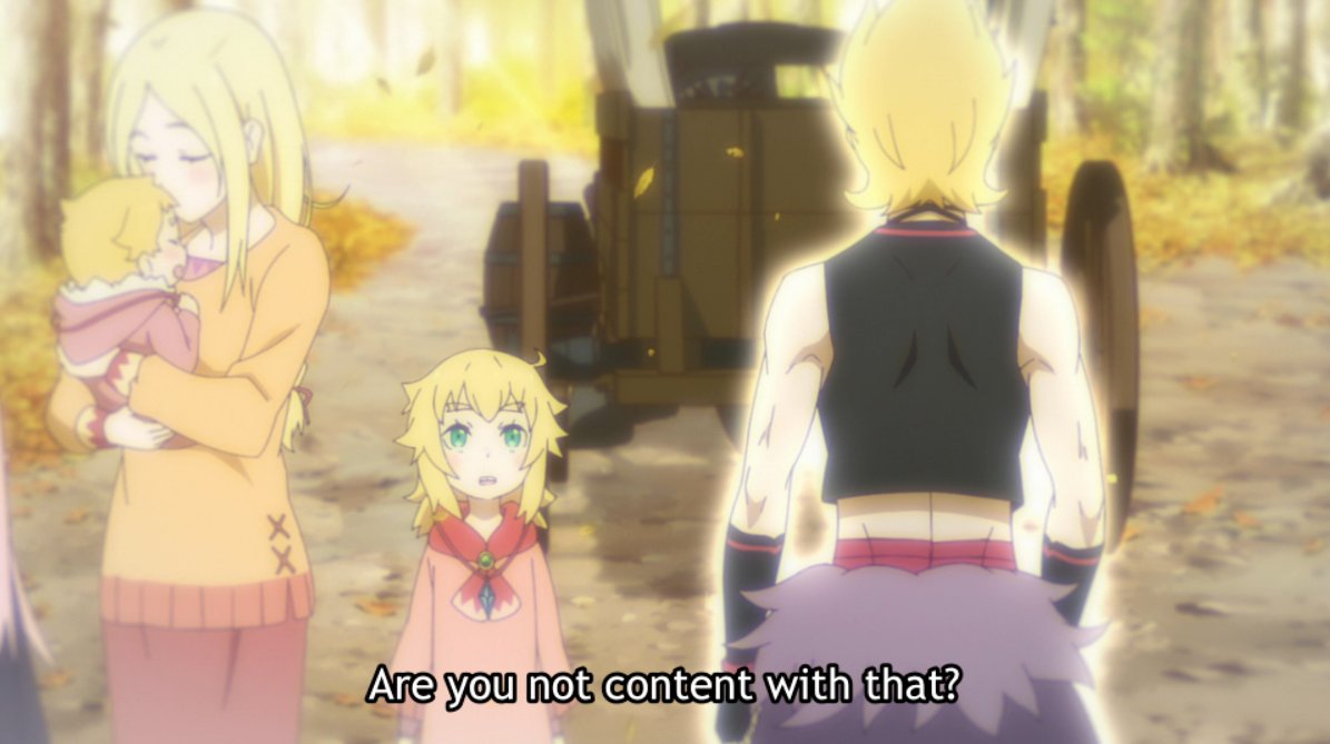 The last slap of reality, and what finally crumbles Garfiel's delusions comes from his own sister, called out on every aspect & weakness of his.