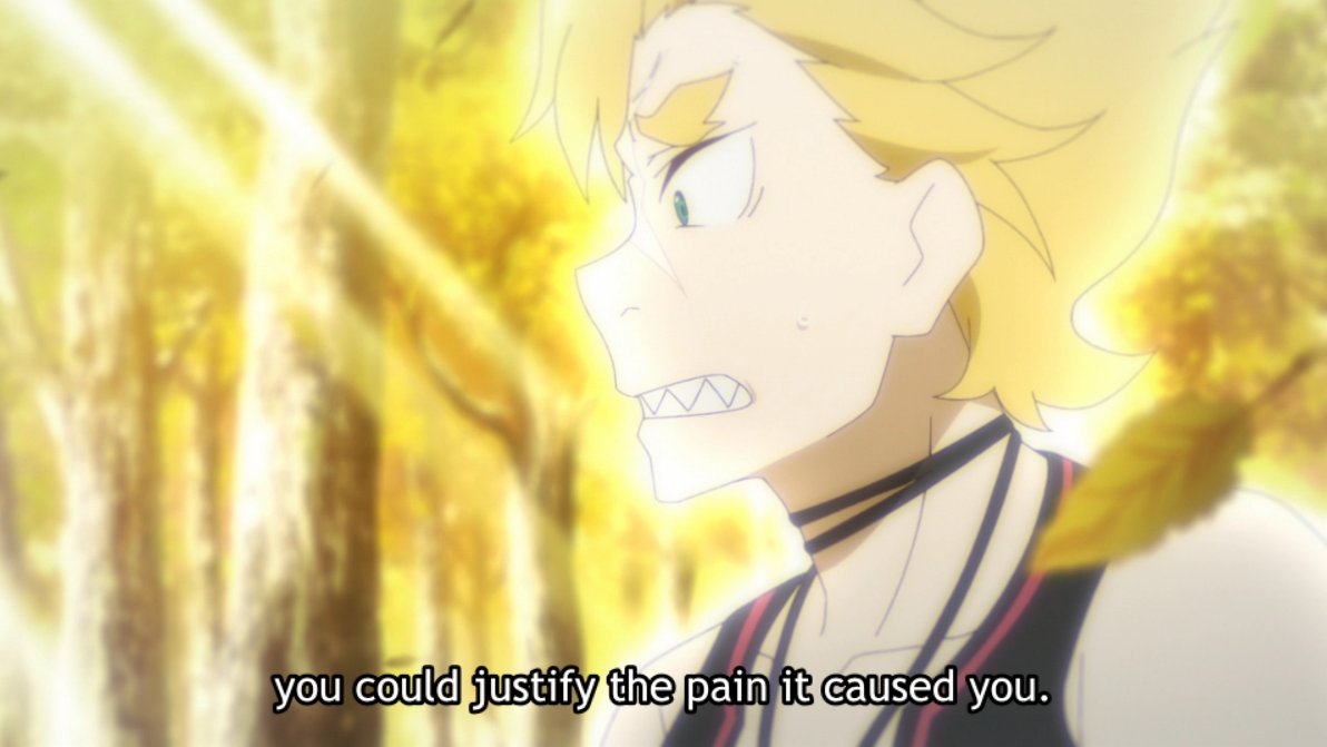 The last slap of reality, and what finally crumbles Garfiel's delusions comes from his own sister, called out on every aspect & weakness of his.