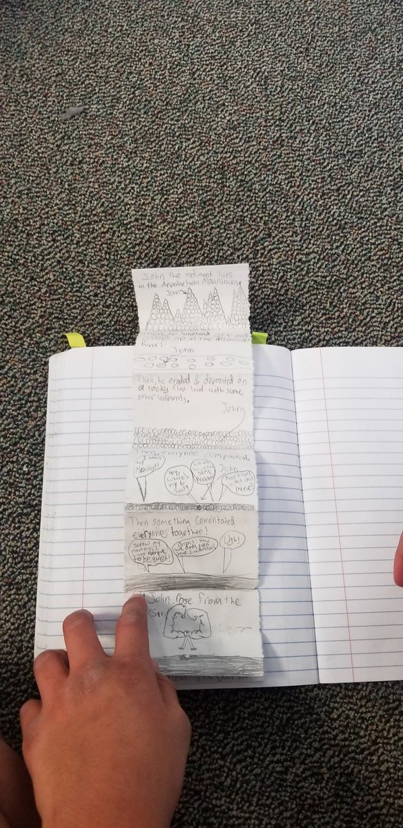 SusWhitley's tweet image. Students wrote and illustrated stories of how Sedimentary Rocks are formed. 
#TISDSCIENCE
#keeplearningfun