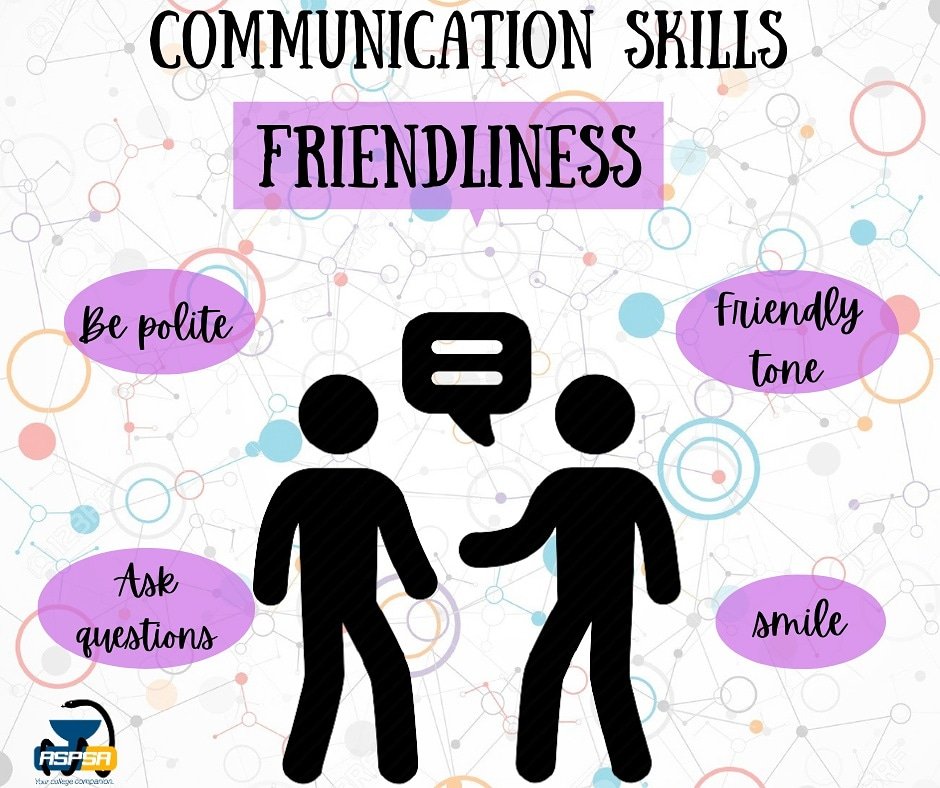 Aspsa7's tweet photo. Continuing our Quest for learning communication skills #2 

Through a friendly tone, a personal question, or simply a smile, you will encourage your co-
workers to engage in open and honest communication with you. It's important to be polite in 'all your workplace communications. https://t.co/KJ0Stfqbdj