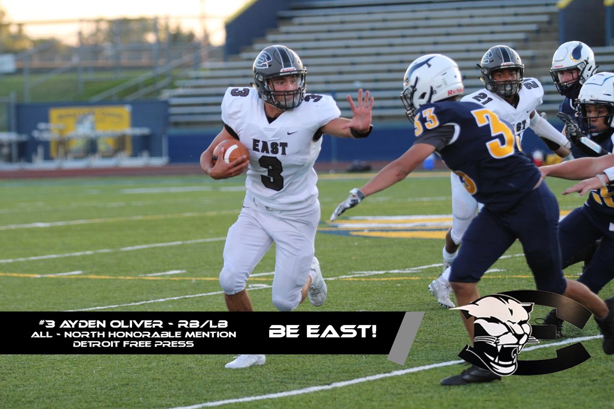BeEast_Football's tweet photo. Senior RB Ayden Oliver (@aydenoliver13) - All North @freepsports Honorable Mention! #BeEAST https://t.co/MwIr4ZWh0q