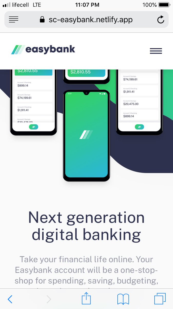 SassCrafter's tweet photo. D78-79 #100DaysOfCode learned about js prototypes, how classes work behind the scenes and built cool @frontendmentor easybank challenge.

#js #javascript #javascriptdeveloper #CSS #CodeNewbies #CodeMonkeyZ #codebreaker #code #coding #codingisfun #web #Website #Webdesign https://t.co/Yw7bcNR3Fh