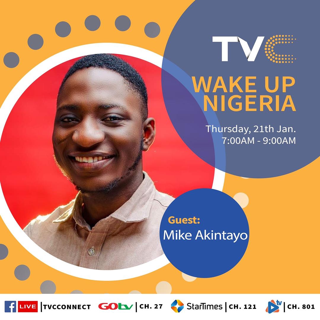 Mike_akintayo's tweet photo. I'll be a guest on TV ( precisely TVC) tomorrow morning.

Kindly watch me live as I'll be sharing some valuable insight tomorrow.

Tell a friend to tell a friend. Let's take this #Mikeway gospel to a greater height. 

#Mikeway https://t.co/JciC84aCH8