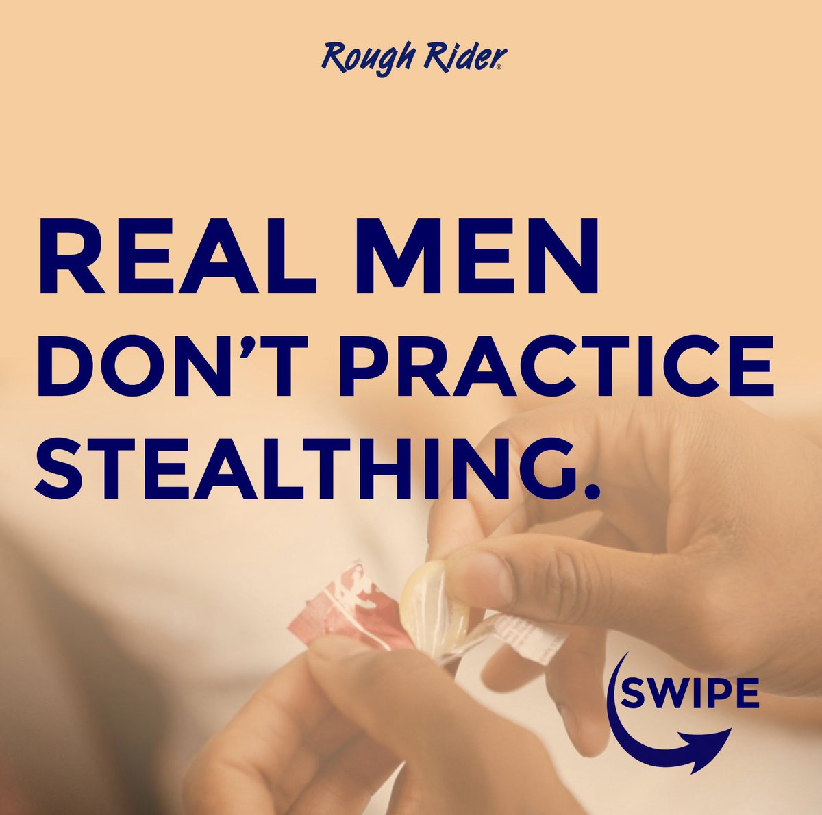 Roughriderja's tweet photo. ❌ Real men don’t practice stealthing.

#RespectTheConsent #NoCondomNoRide 
#RideSafe https://t.co/wEyrAJ6KQS