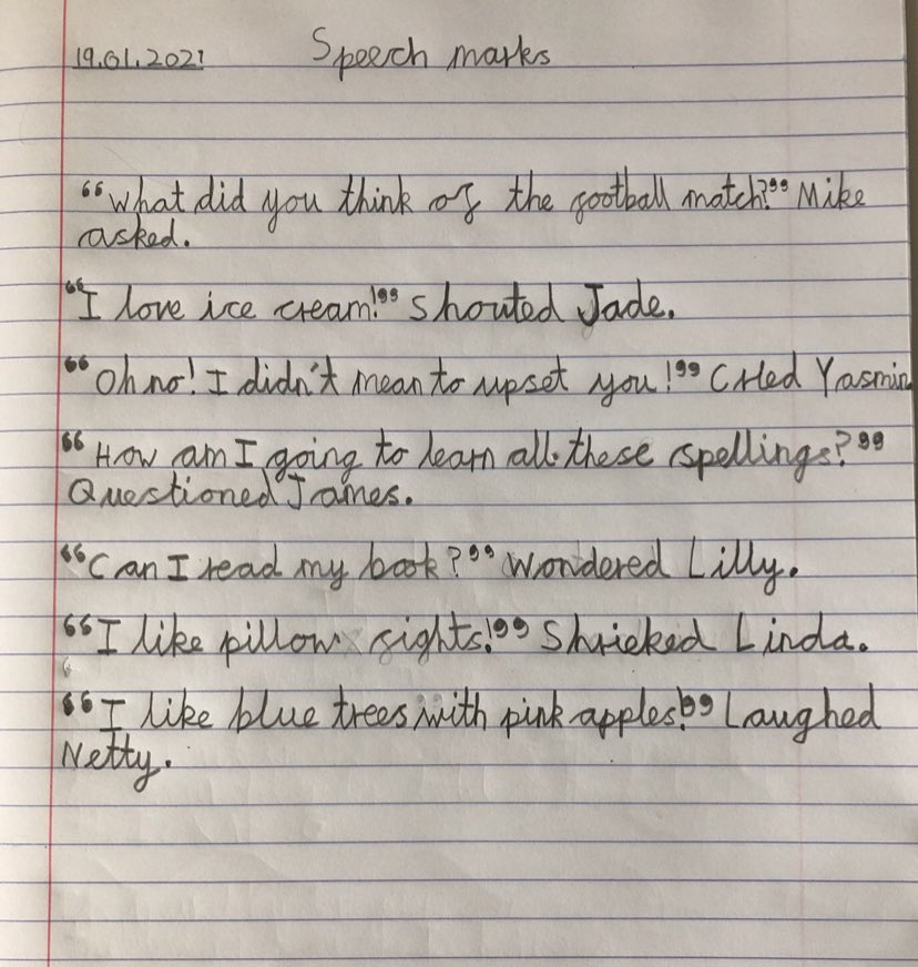 Garbett_HMCS's tweet image. One live lesson on speech marks and look at how fantastic our Rabbits are! 💪🏻👏🏻 @HMC_School #Phase2HomeLearning #SPaG #SpeechMarks #WeAreHardWorking #Proud #DontSaySaid
