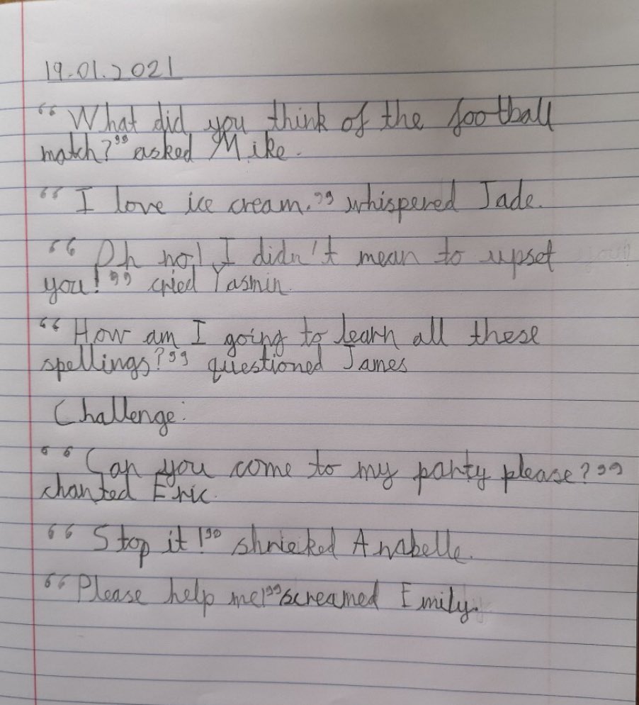 Garbett_HMCS's tweet image. One live lesson on speech marks and look at how fantastic our Rabbits are! 💪🏻👏🏻 @HMC_School #Phase2HomeLearning #SPaG #SpeechMarks #WeAreHardWorking #Proud #DontSaySaid